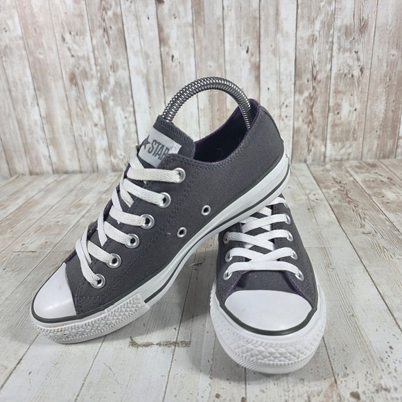 Converse Chuck Taylor All Star Low Top Grey Purple Womens 7 Sneakers 525960F - Picture 5 of 8